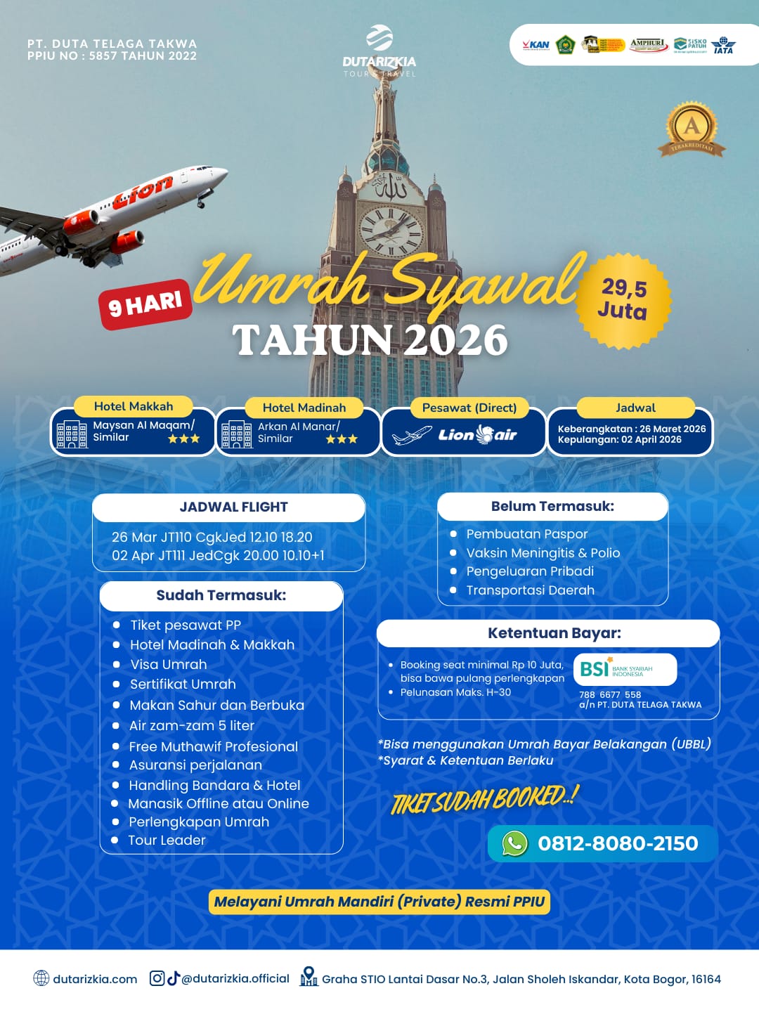 UMRAH SYAWAL TAHUN 2026 - 9 HARI